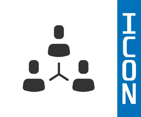 Grey Project team base icon isolated on white background. Business analysis and 스톡 일러스트