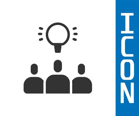 Grey Project team base icon isolated on white background. Business analysis and 스톡 일러스트