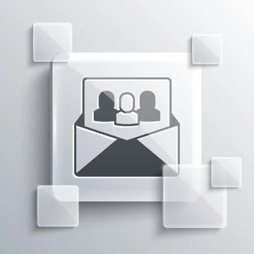 Grey Project team base icon isolated on grey background. Business analysis and Stock Illustration