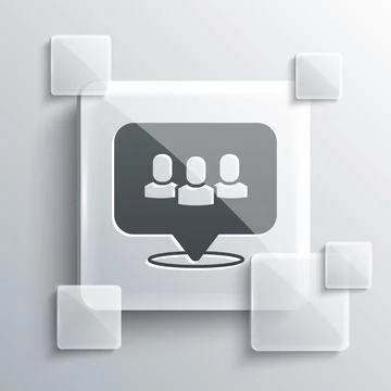 Grey Project team base icon isolated on grey background. Business analysis and Stockillustratie