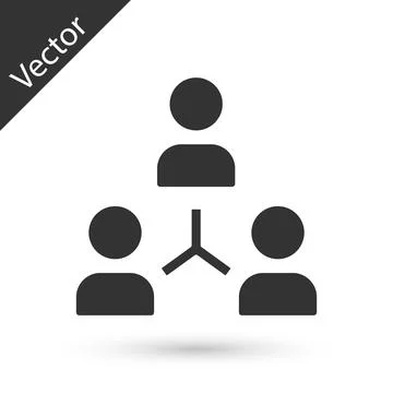 Grey Project team base icon isolated on white background. Business analysis.. 스톡 일러스트