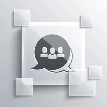 Grey Project team base icon isolated on grey background. Business analysis .. Illustrazione stock