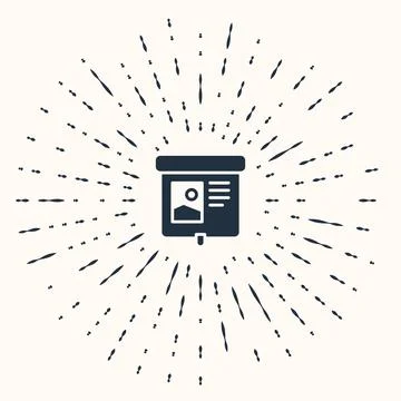 Grey Projection screen icon isolated on beige background. Business presenta.. Stock Illustration