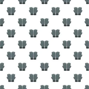 Grey protective gloves repeating flat pattern background 库存插图