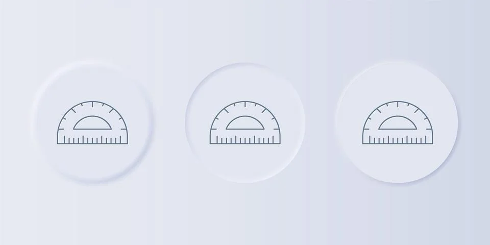 Grey Protractor grid for measuring degrees icon isolated on grey background.. 스톡 일러스트