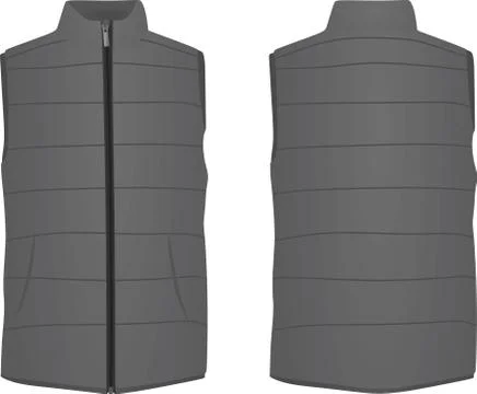 Grey puffer, front and back view Stock Illustration