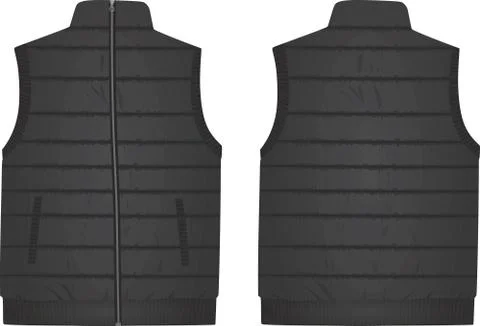 Grey puffer vest Stock Illustration