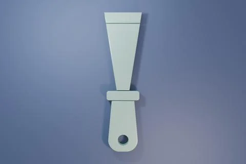 Grey Putty knife icon isolated on purple-blue background. Spatula repair to.. Stock Illustration