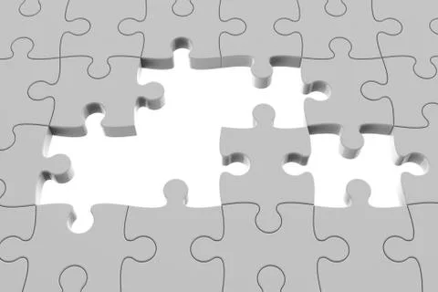 Grey puzzle pieces Stock Illustration