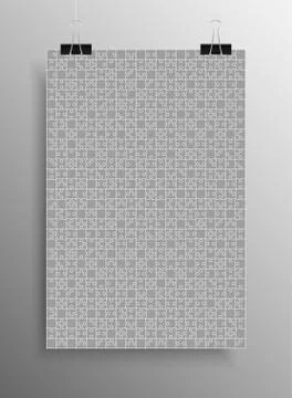 Grey Puzzle Pieces JigSaw Vector Background. Stock Illustration