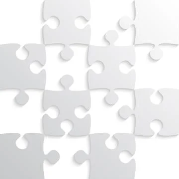 Grey Puzzle Pieces - JigSaw - Vector. Chess. Stock Illustration