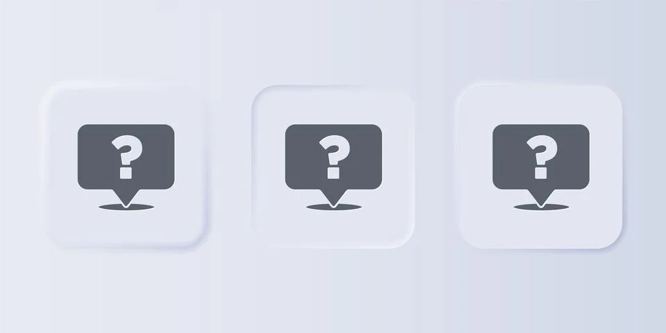 Grey Question mark icon isolated on grey background. FAQ sign. Copy files, .. Stock Illustration