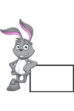 Grey Rabbit Character Illustrazione stock
