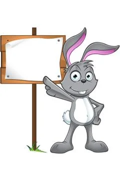 Grey Rabbit Character Stock Illustration