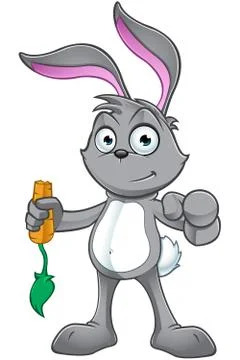 Grey Rabbit Character Stock Illustration