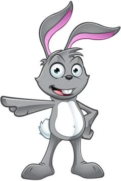 Grey Rabbit Character Stock Illustration