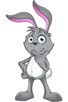 Grey Rabbit Character Stock Illustration