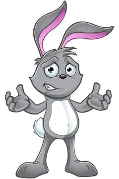 Grey Rabbit Character Illustrazione stock