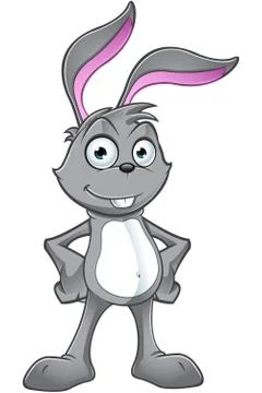 Grey Rabbit Character Stock Illustration