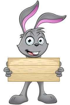 Grey Rabbit Character Stock Illustration