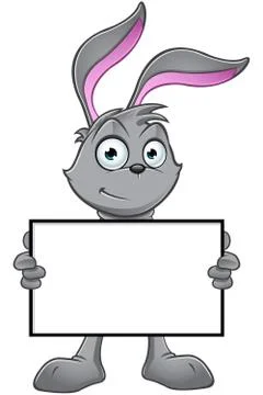 Grey Rabbit Character Stock Illustration