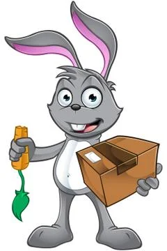 Grey Rabbit Character Stock Illustration