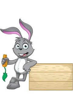 Grey Rabbit Character Stock Illustration