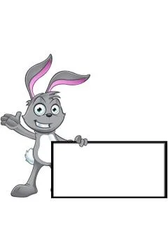 Grey Rabbit Character Stock Illustration