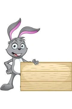 Grey Rabbit Character Stock Illustration
