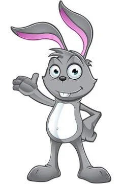 Grey Rabbit Character Illustrazione stock