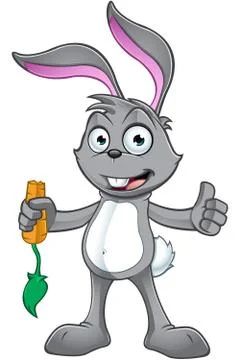Grey Rabbit Character Stock Illustration