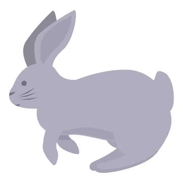 Grey rabbit icon cartoon vector. Easter pet Stock Illustration