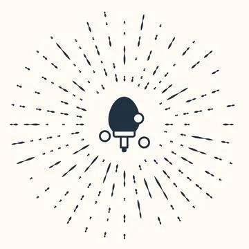 Grey Racket for playing table tennis icon isolated on beige background. Abstract Stock Illustration