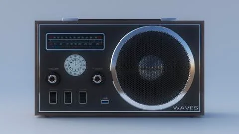 GREY RADIO FRONT VIEW Illustrazione stock