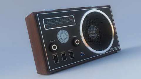 GREY RADIO LEFT VIEW Illustrazione stock