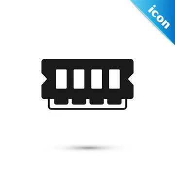 Grey RAM, random access memory icon isolated on white background. Vector Stock Illustration