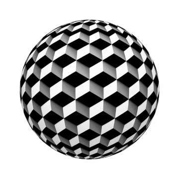 Grey rectangle boxes or cubes. Tiles with shadows texture pattern on ball or  イラスト素材