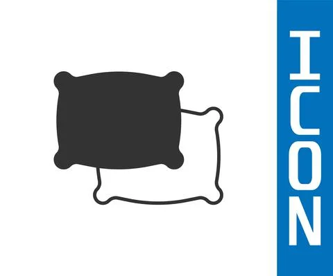 Grey Rectangular pillow icon isolated on white background. Cushion sign. Vector Stock Illustration