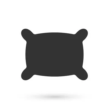 Grey Rectangular pillow icon isolated on white background. Cushion sign 库存插图