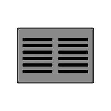 Grey rectangular urban road street drain cover illustration Stock Illustration