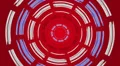 Grey, red and blue circles on solid red background, loop HD Footage