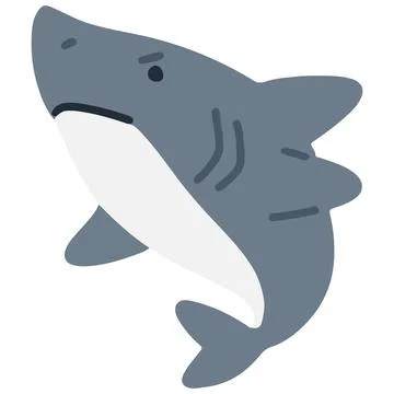 Grey Reef Shark flat color Stock Illustration