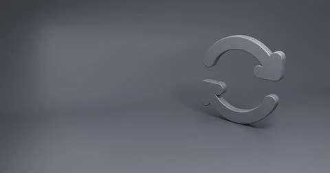 Grey Refresh icon isolated on orange background. Reload symbol. Rotation arrows Illustrazione stock