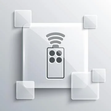 Grey Remote control for the camera icon isolated on grey background. An Stock Illustration