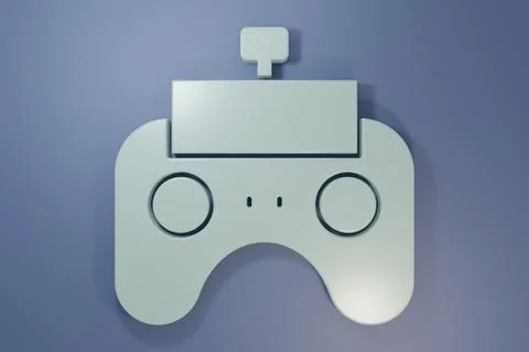 Grey Remote control icon isolated on purple-blue background. Minimalism con.. イラスト素材