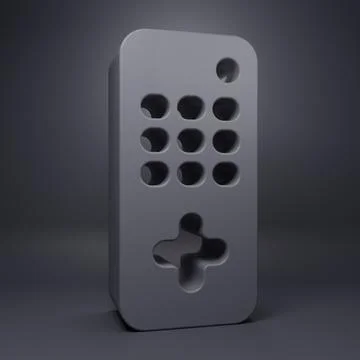 Grey Remote control icon isolated on grey background. Minimalism concept. 3.. Illustration