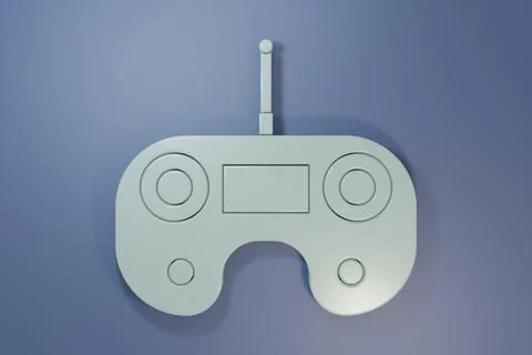 Grey Remote control icon isolated on purple-blue background. Minimalism con.. Foto stock