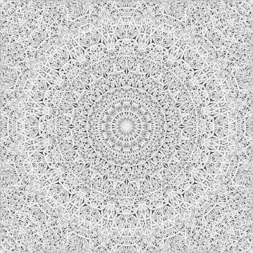 Grey repeating curved triangle mosaic kaleidoscope mandala pattern wallpaper 스톡 일러스트