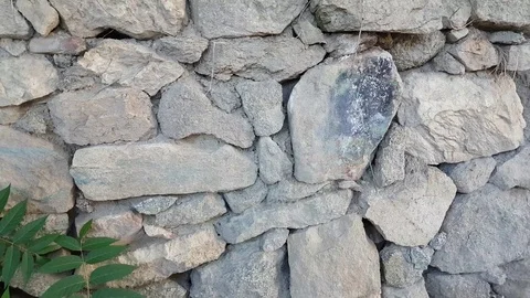 Grey retro stone wall (background) Stock Footage 97206884