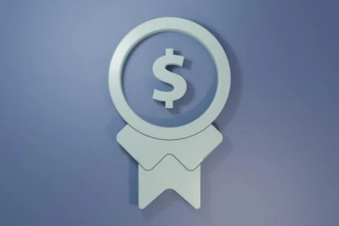 Grey Reward for good work icon isolated on purple-blue background. Employee.. Stock Illustration